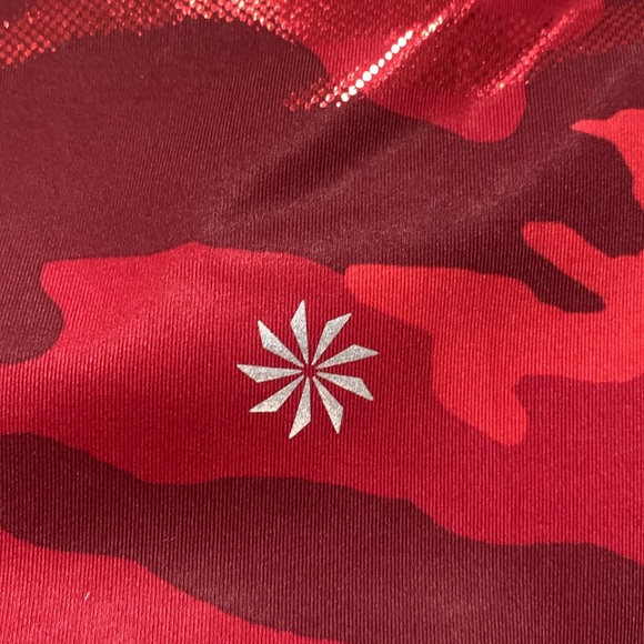 NWOT Athleta Elation Train Printed 7/8 Legging XL in Red & Metallic Camo - Picture 4 of 12